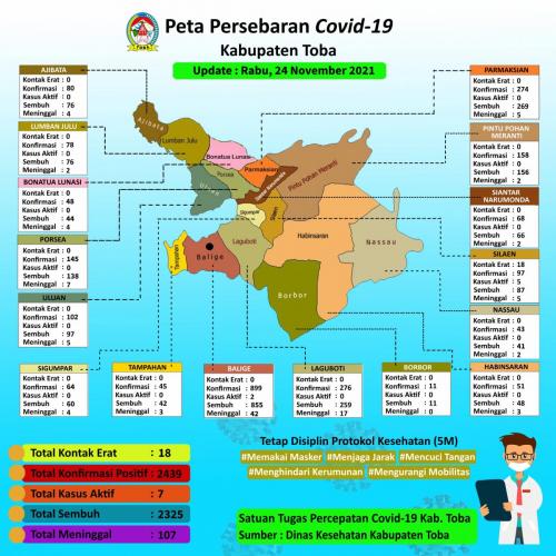 (24 November 2021) Peta Persebaran Covid19 Kab Toba